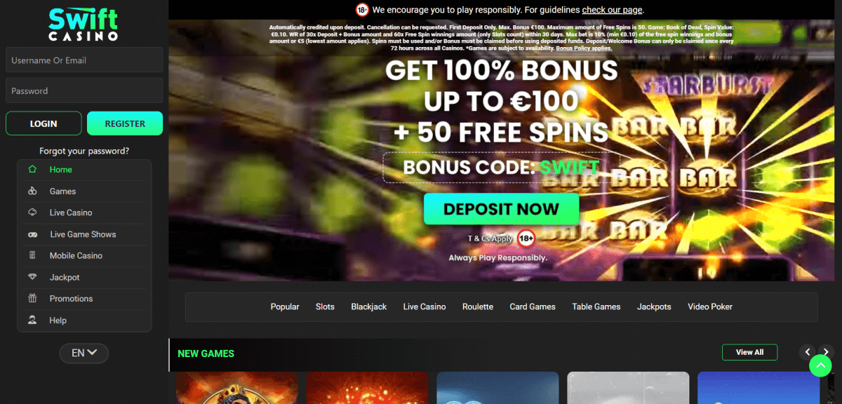 Swift Casino 2026 – Registrering Den Ultimative Guide